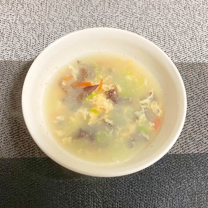 生きくらげの中華風かきたまスープ